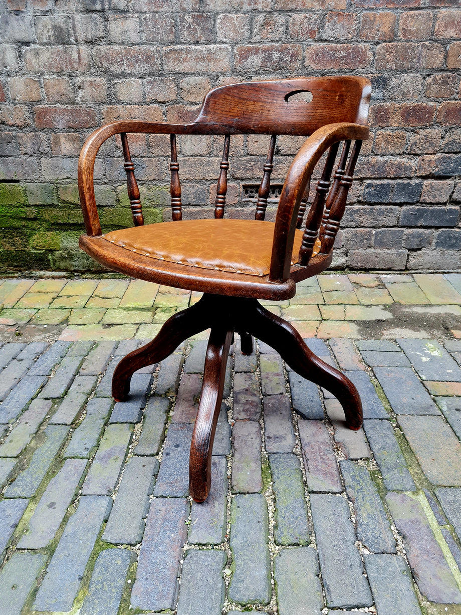 Oak bankers chair for shop sale